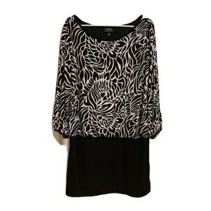 Nicole Miller Stylish Black and White Women's Dress Cut-out Sleeves Sz. XL